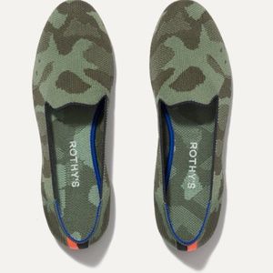 Rothy's Green Loafers, Olive Camo, Size 9, Barely worn